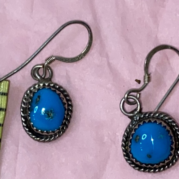 Richard Begay 925 sterling silver /turquoise earrings - Picture 7 of 7